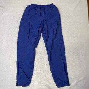 Nike Blue Nylon Track‎ Pants Zip Ankle Elastic Waist Size Medium